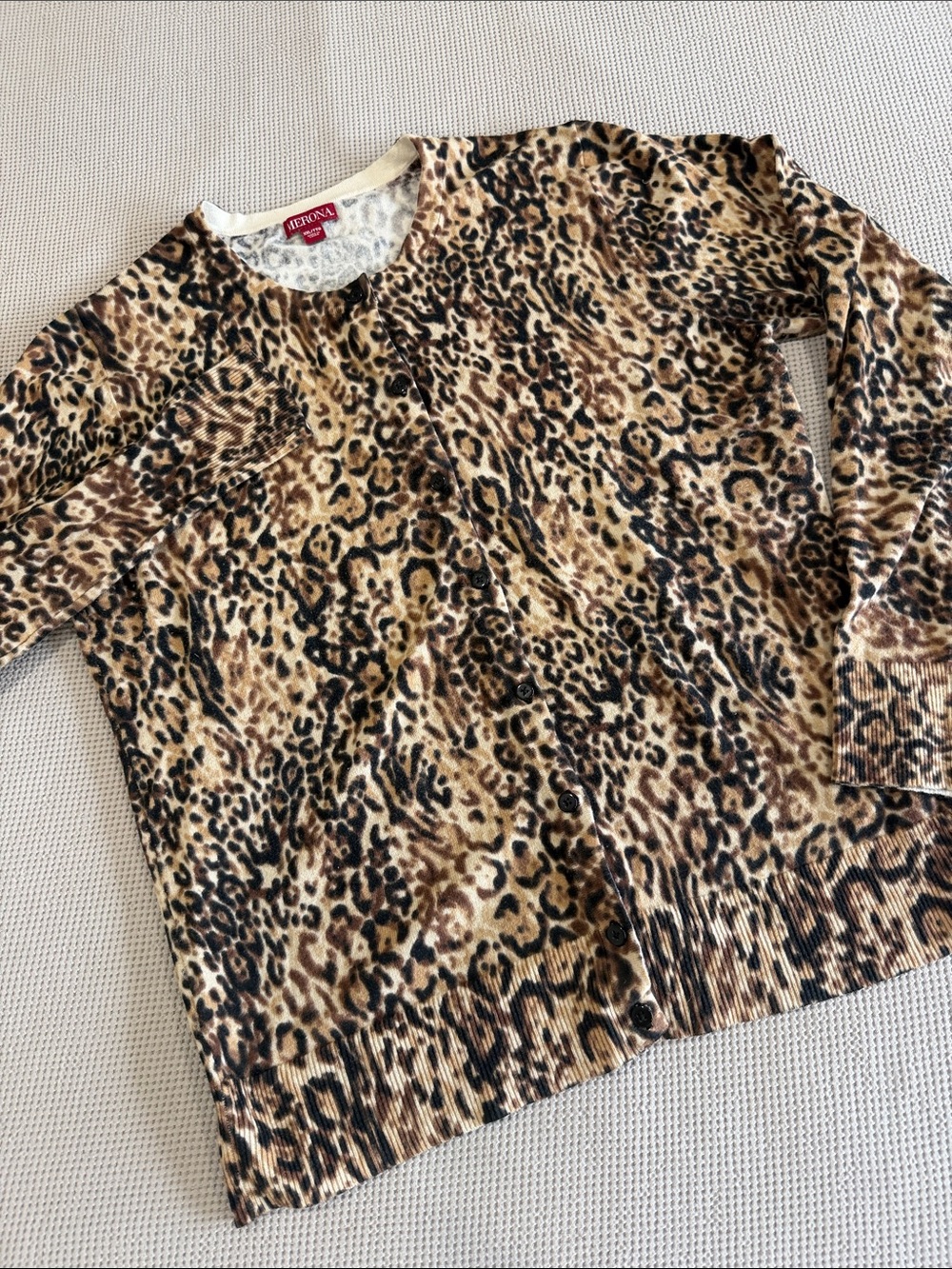 Merona Leopard Print Cardigan in Brown and Black